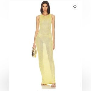 Sheer Yellow Maxi Dress - Women